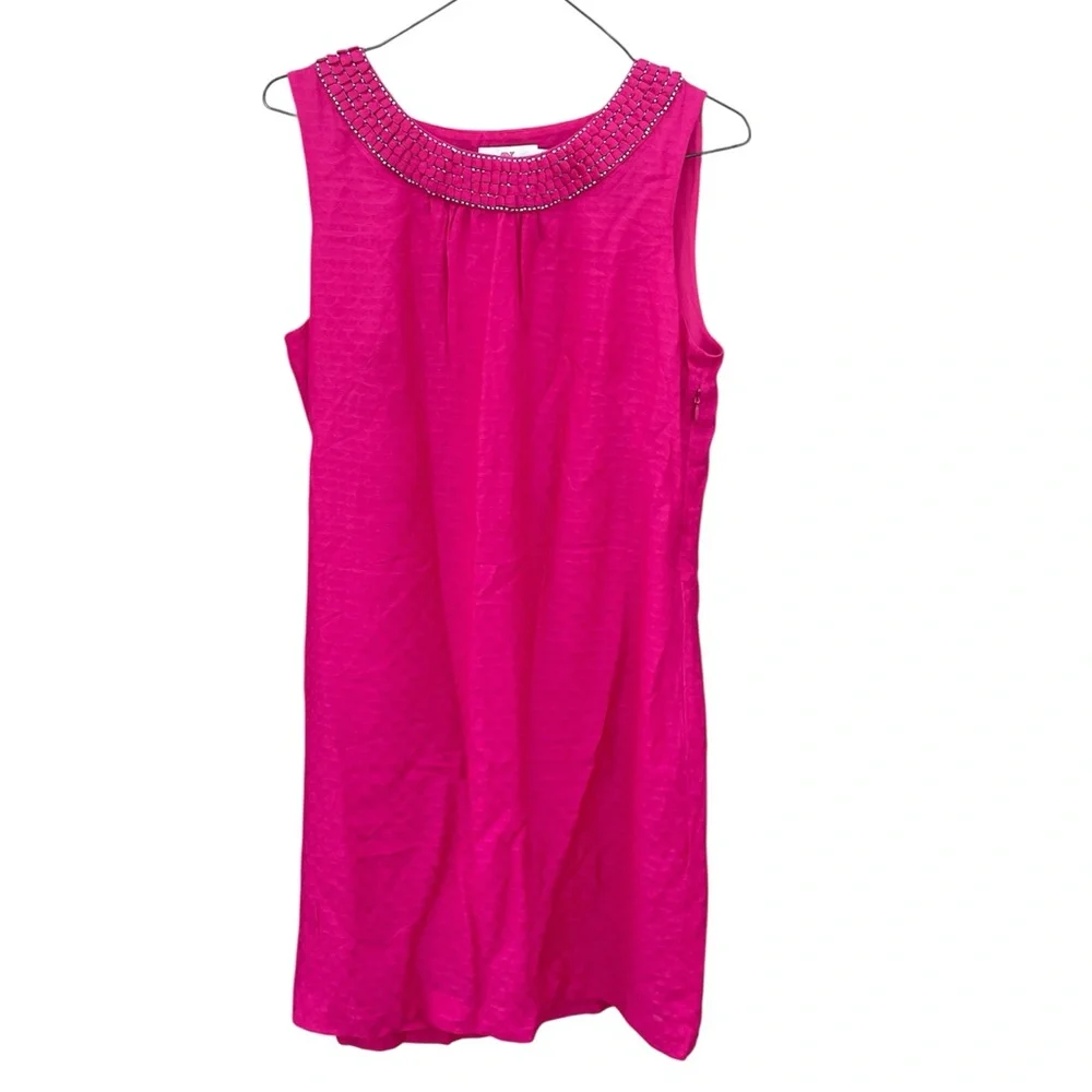 VINEYARD VINES Dobby Embellished Silk Blend Shift Dress